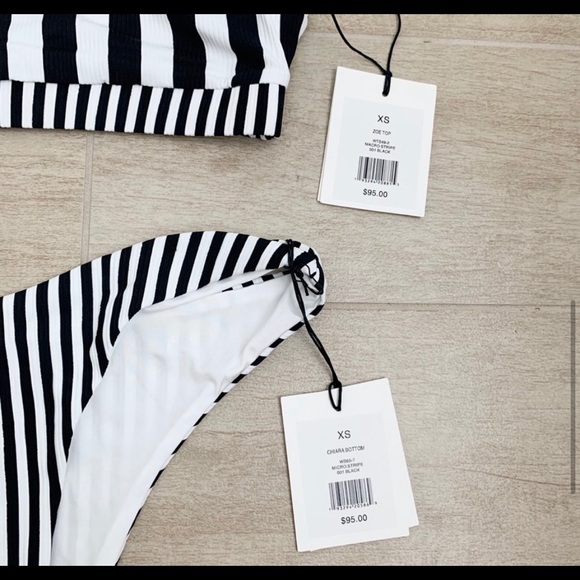 Onia Black & White Stripe Bikini Swim Set size XS - Picture 3 of 4